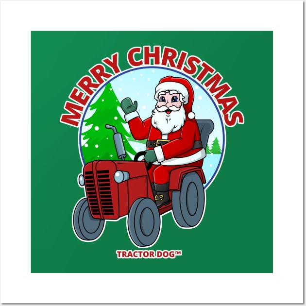 Tractor Critters Merry Christmas Santa Wall Art by tractordog